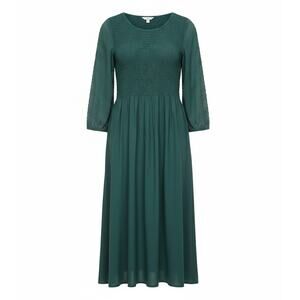 Croft & Barrow 2X Plus Green Long Sleeve Midi Dress NWT Modest Casual